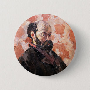 Paul Cezanne - Self-portrait with pink background 6 Cm Round Badge