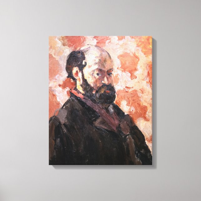 Paul Cezanne - Self-portrait with pink background Canvas Print (Front)