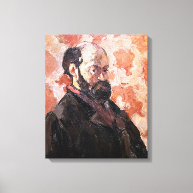 Paul Cezanne - Self-portrait with pink background Canvas Print (Front)