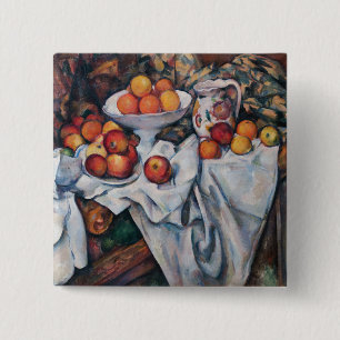 Paul Cezanne - Still Life, Apples and Oranges 15 Cm Square Badge