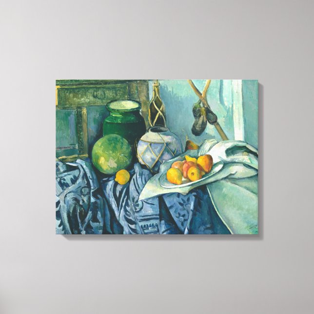 Paul Cezanne Still Life Apples and Primroses Canvas Print (Front)