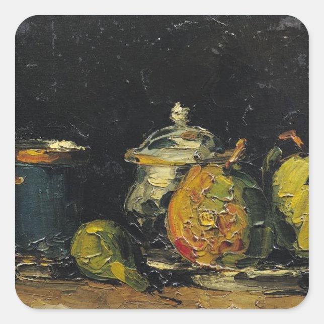 Paul Cezanne | Still Life, c.1865 Square Sticker (Front)