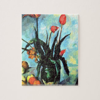 Paul Cezanne - Still Life vase with Tulips Jigsaw Puzzle