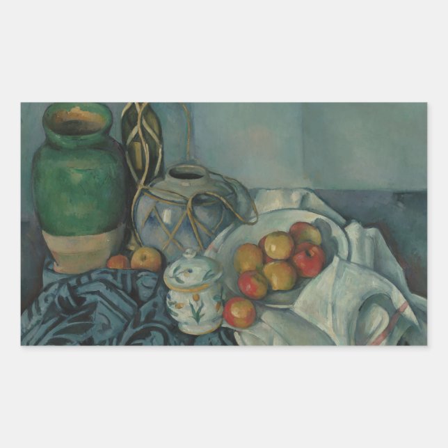 Paul Cezanne - Still Life with Apples Rectangular Sticker (Front)