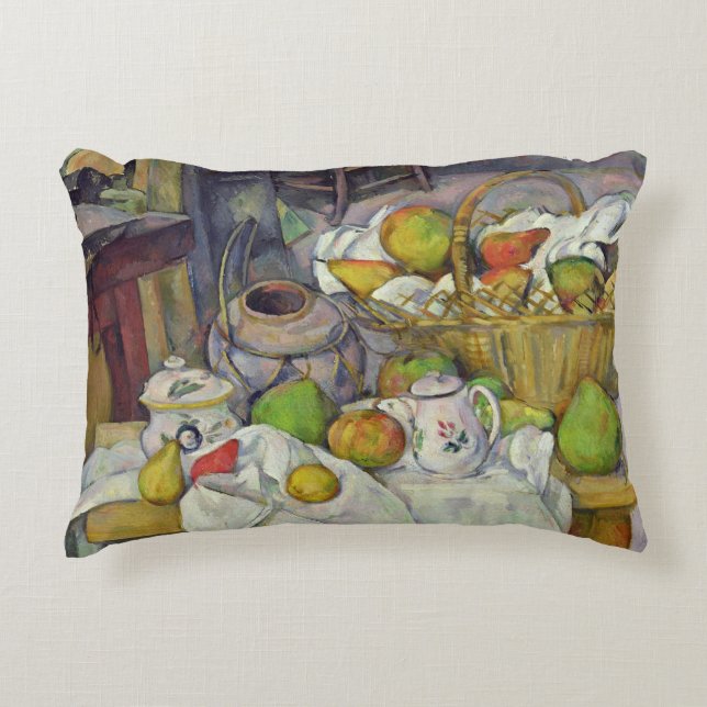 Paul Cezanne | Still life with basket, 1888-90 Decorative Cushion (Front)
