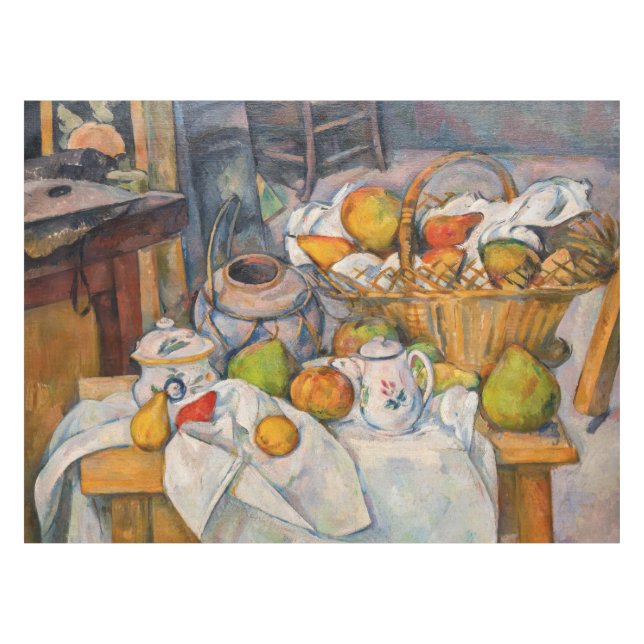 Paul Cezanne - Still Life with Basket Tablecloth (Front (Horizontal))