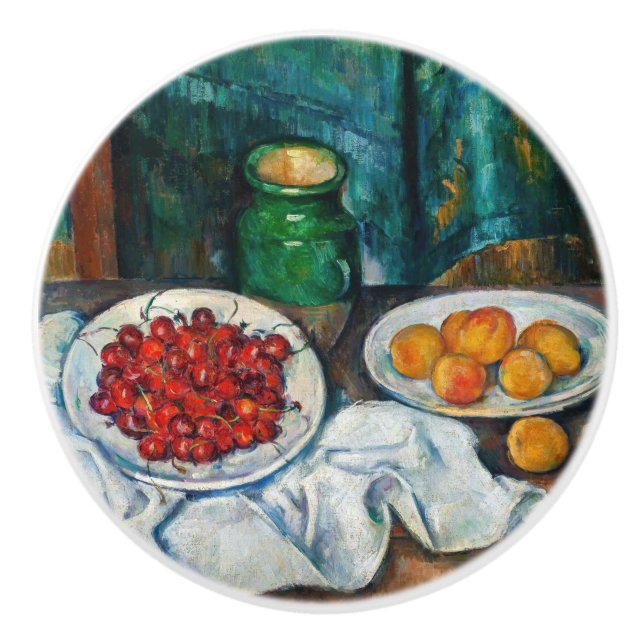 Paul Cezanne - Still Life with Cherries and Peachs Ceramic Knob (Front)