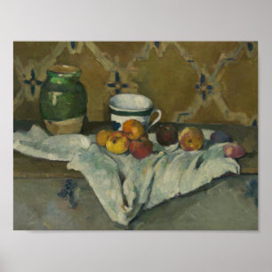 Paul Cezanne - Still Life with Jar, Cup, and Apple Poster