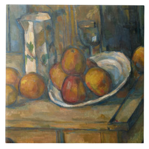 Paul Cezanne - Still Life with Milk Jug and Fruit Tile