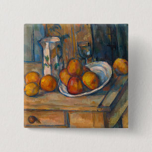 Paul Cezanne - Still Life with Milk Jug and Fruits 15 Cm Square Badge