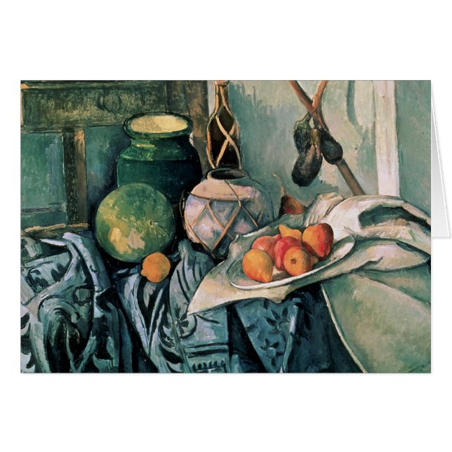 Paul Cezanne | Still Life with Pitcher and Aubergi (Front Horizontal)