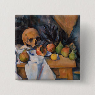 Paul Cezanne - Still Life with Skull 15 Cm Square Badge
