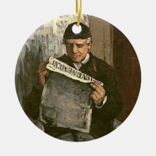 Paul Cezanne | The Artist's Father, Reading "L'�v� Ceramic Tree Decoration (Front)