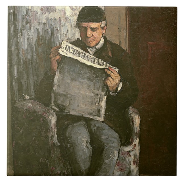 Paul Cezanne | The Artist's Father, Reading "L'�v� Tile (Front)