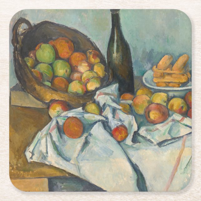 Paul Cezanne - The Basket of Apples Square Paper Coaster (Front)