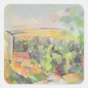 Paul Cezanne   The Bend in the road, 1900-06 Square Sticker