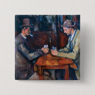 Paul Cezanne - The Card Players 15 Cm Square Badge