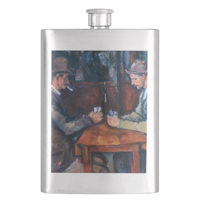 Paul Cezanne - The Card Players Hip Flask (Front)