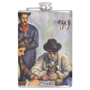 Paul Cezanne - The Card Players Hip Flask