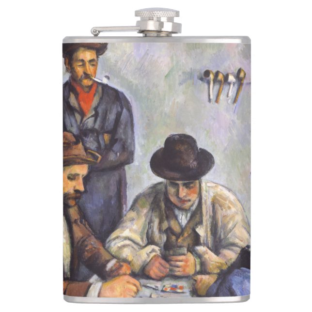 Paul Cezanne - The Card Players Hip Flask (Front)