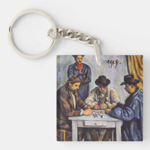 Paul Cezanne - The Card Players Key Ring