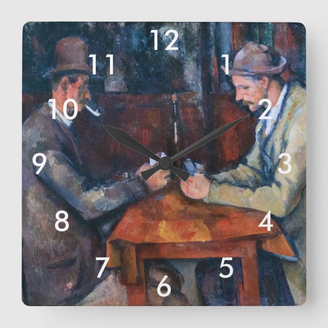Paul Cezanne - The Card Players Square Wall Clock (Front)