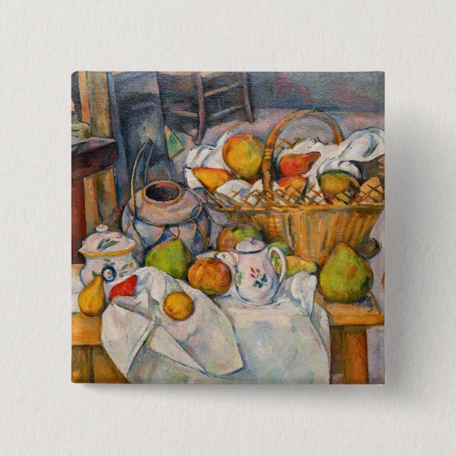 Paul Cezanne - The Kitchen Table 15 Cm Square Badge (Front)