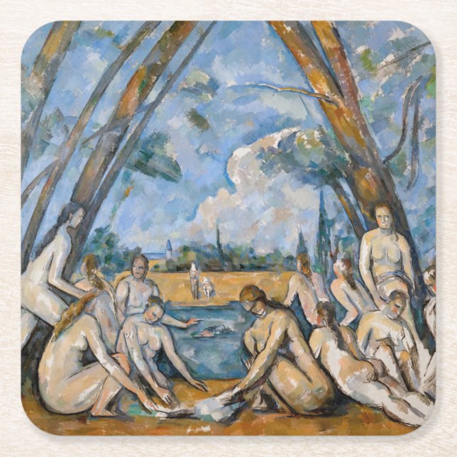 Paul Cezanne - The Large Bathers Square Paper Coaster (Front)
