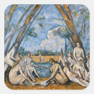 Paul Cezanne - The Large Bathers Square Sticker