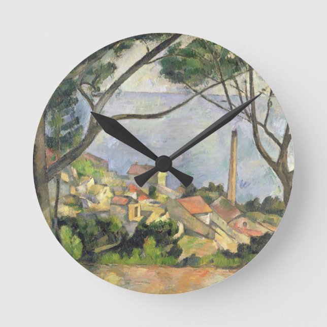 Paul Cezanne | The Sea at l'Estaque, 1878 Round Clock (Front)