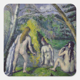 Paul Cezanne The Three Bathers, c.1879-82 Square Sticker