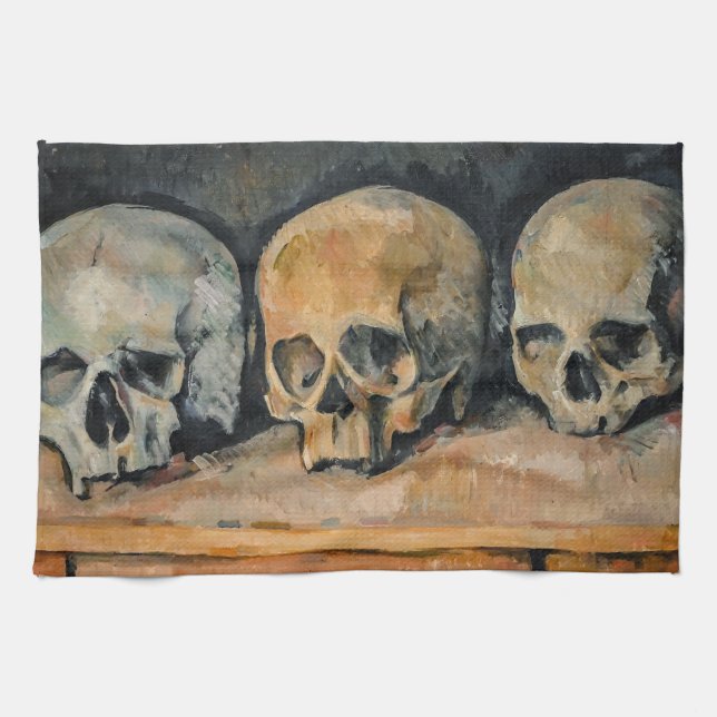 Paul Cezanne - The Three Skull Tea Towel (Horizontal)