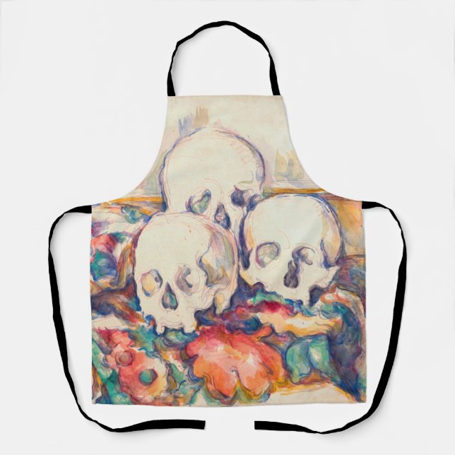 Paul Cezanne - The Three Skull Watercolor Apron (Front)