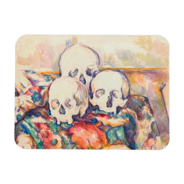 Paul Cezanne - The Three Skull Watercolor Magnet (Horizontal)