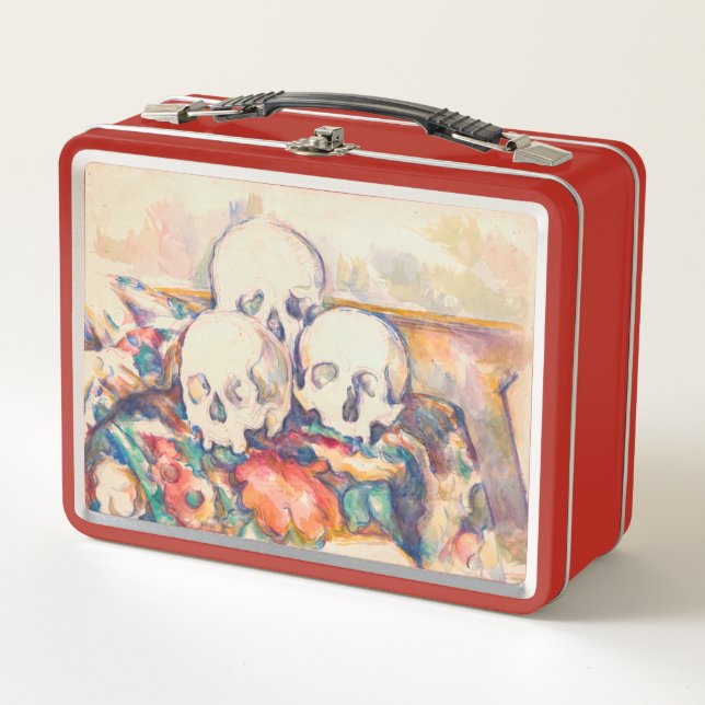 Paul Cezanne - The Three Skull Watercolor Metal Lunch Box (Front)