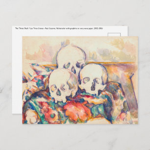 Paul Cezanne - The Three Skull Watercolor Postcard
