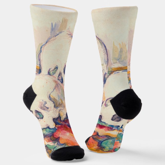 Paul Cezanne - The Three Skull Watercolor Socks (Angled)