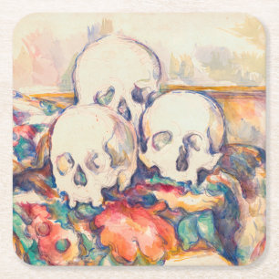 Paul Cezanne - The Three Skull Watercolor Square Paper Coaster