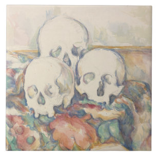 Paul Cezanne - The Three Skulls Tile