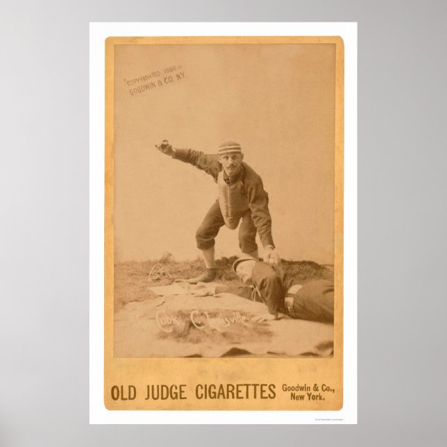 Paul Cook Baseball Card 1889 Poster (Front)