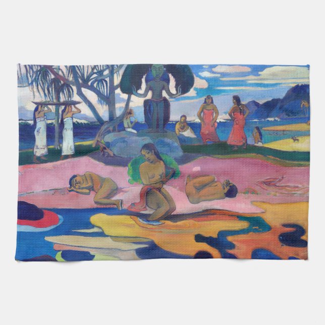 Paul Gauguin - Day of the God / Mahana no atua Tea Towel (Horizontal)