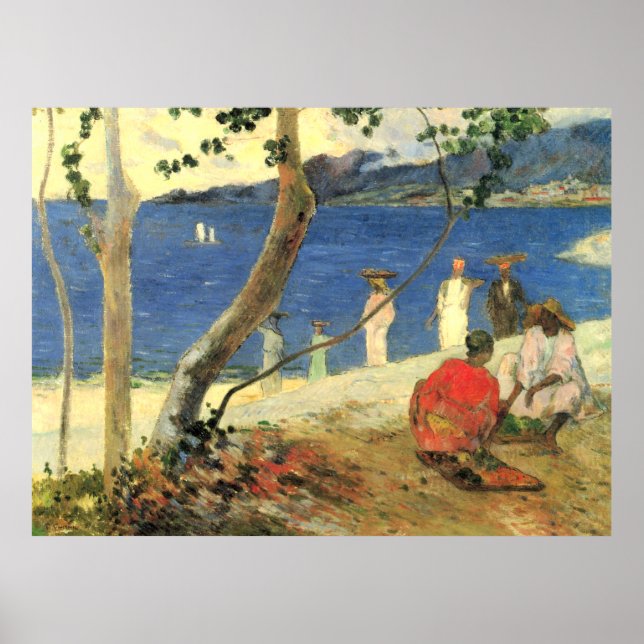 Paul Gauguin Fruit carriers at Turin Cove, or Seas Poster (Front)