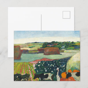 Paul Gauguin Haystacks in Brittany Countryside Postcard