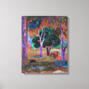 Paul Gauguin - Landscape with a Pig and a Horse Canvas Print