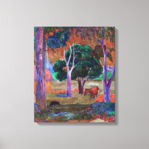 Paul Gauguin - Landscape with a Pig and a Horse Canvas Print