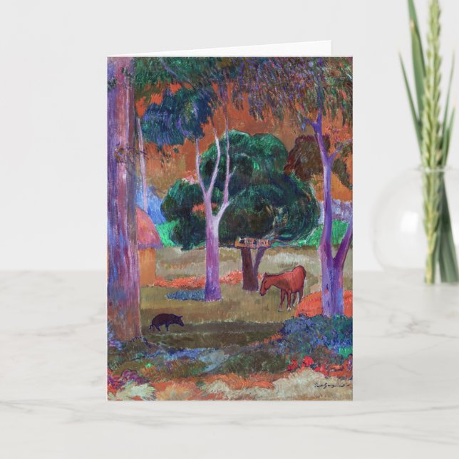 Paul Gauguin - Landscape with a Pig and a Horse Card (Front)
