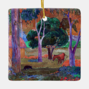 Paul Gauguin - Landscape with a Pig and a Horse Ceramic Ornament