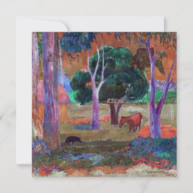 Paul Gauguin - Landscape with a Pig and a Horse Invitation (Front)