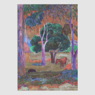 Paul Gauguin - Landscape with a Pig and a Horse Tissue Paper