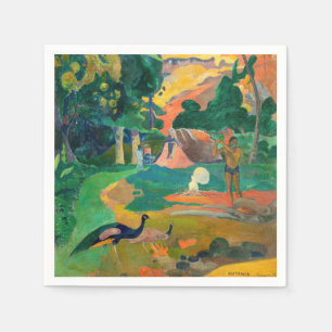Paul Gauguin - Landscape with Peacocks / Matamoe Napkin